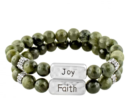 Connemara Marble Set of 2 Faith Bracelets