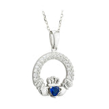 september birthstone claddagh pendant