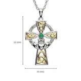 ceotic cross online silver trinity cross set with emerald and diamond measurement