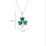 Colgante de Trébol de Plata Esterlina con Malaquita Verde