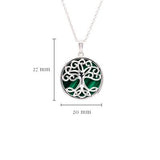 Colgante de Plata de Ley con Malaquita Verde Árbol de la Vida