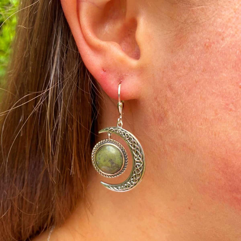 Sun And Moon Connemara Marble Earrings