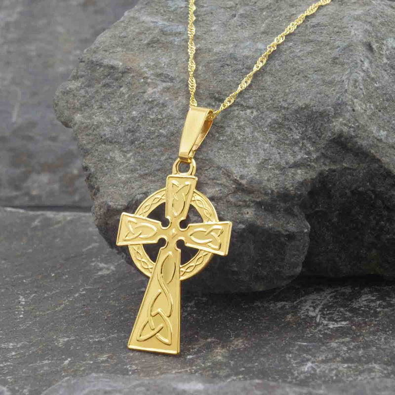 10k Solid Gold Classic Two-Sided Cross
