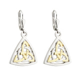 Two-Tone Plated Celtic Knot Drop Earrings