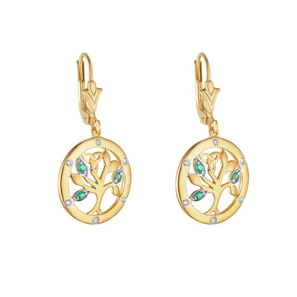 Pendientes de oro de 14k con diamantes 