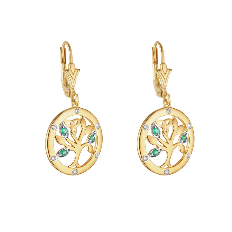 Pendientes de oro de 14k con diamantes 