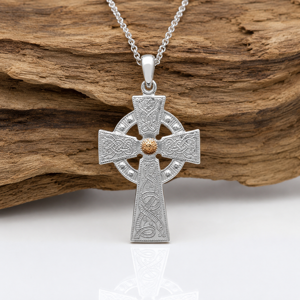 Large Warrior Celtic Cross Necklace