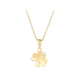 10k Gold CZ Shamrock Necklace