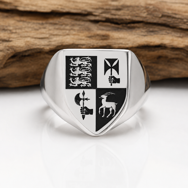 Coat of Arms Ring With Shield Design