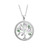 Collar de plata de ley con cristal y árbol de la vida celta Ilusión