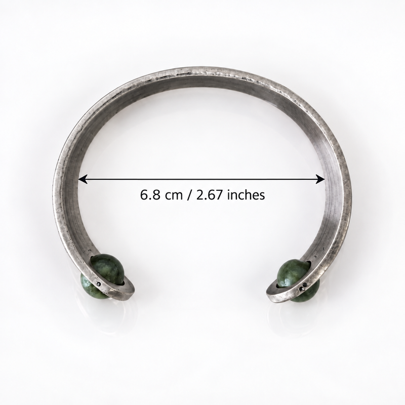 Connemara Marble Bead Silver Tone Bracelet
