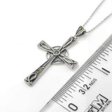 Marcasite Emerald Celtic Cross
