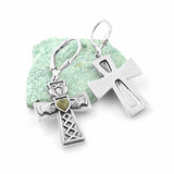 Connemara Marble Claddagh Cross Earrings