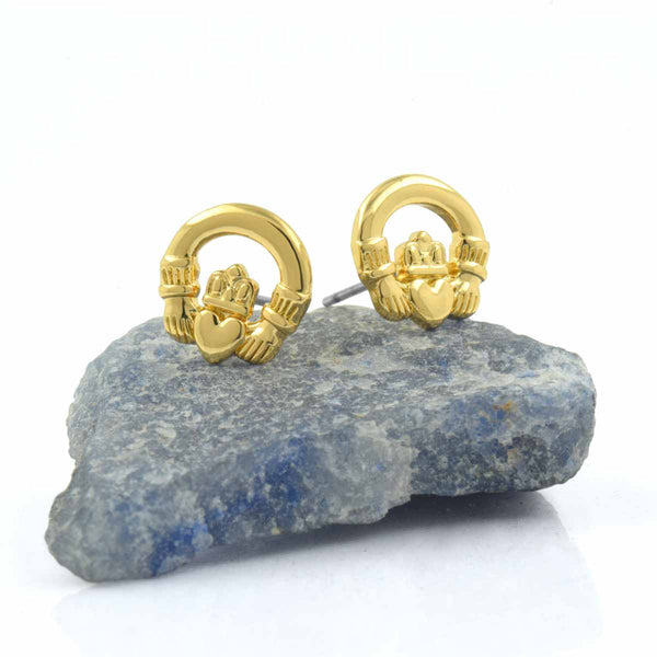 Pendientes Claddagh Bañados en Oro