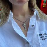 Silver With 10K Gold Celtic Cross Pendant