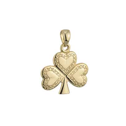 9K Gold Small Celtic Shamrock Charm