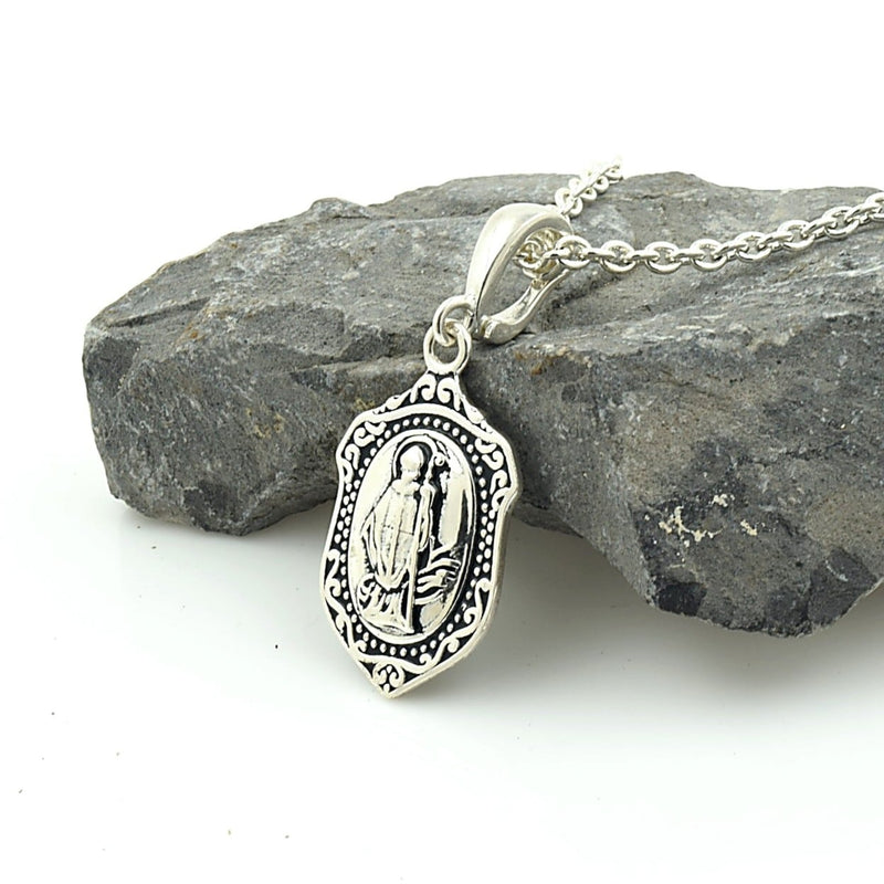 Connemara Marble Sterling Silver St Patrick Pendant