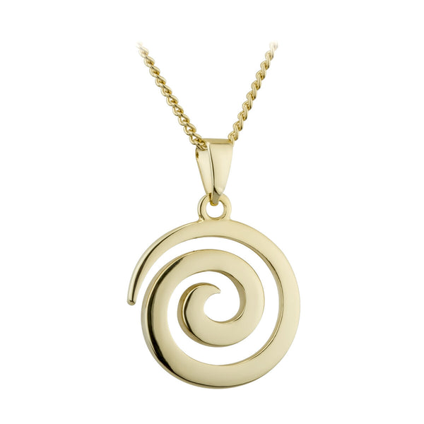 Colgante en espiral con baño de oro
