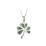 Silver Connemara Marble Shamrock Pendant