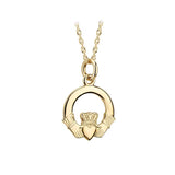 10K Gold Small Claddagh Pendant