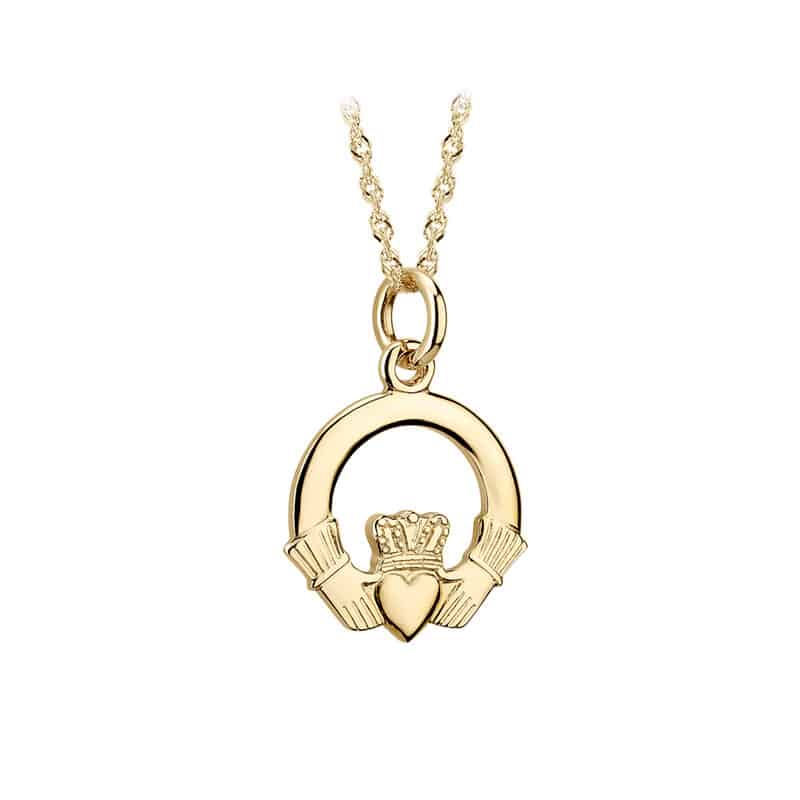 10K Gold Small Claddagh Pendant
