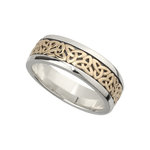 ANILLO NUDO TRINIDAD DE PLATA Y ORO PARA CABALLERO