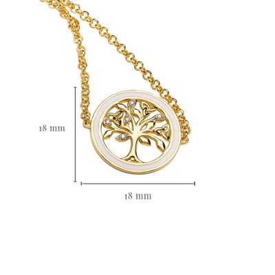 Pulsera de oro vermeil del Árbol de la Vida celta con detalles de esmalte y circonita cúbica