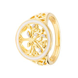 Gold Vermeil Celtic Tree of Life Ring with Enamel and Cubic Zirconia Detail