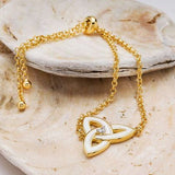 Pulsera de Esmalte y Nudo de la Trinidad en Vermeil de Oro