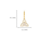 Pendientes con nudo celta de la Trinidad de esmalte blanco y vermeil de oro