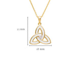 Collar nudo celta trinidad esmaltado blanco en vermeil de oro