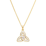Collar nudo celta trinidad esmaltado blanco en vermeil de oro