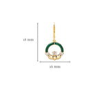 Pendientes Claddagh de Malaquita Chapados en Oro
