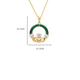 Collar Claddagh de malaquita con vermeil de oro