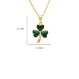 Collar Trébol de Malaquita con Baño de Oro