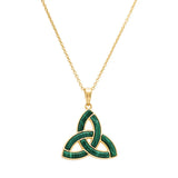 Collar nudo trinidad de malaquita vermeil de oro