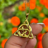 Sterling Silver Coated Gold Trinity Knot Necklace