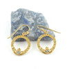 Gold Claddagh Earrings with Cubic Zirconia Diamond in Sterling Silver