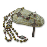 Book of Kells Amber and Copper Finish Rosary Breads