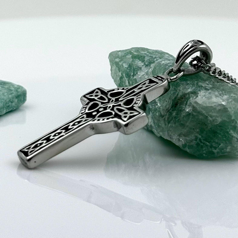 Celtic Cross Necklace in Stainless Steel