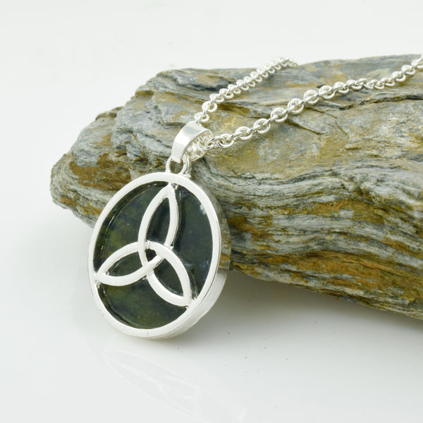 Rhodium Plated Trinity Knot Pendant