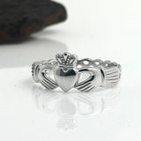 Sterling Silver Celtic Knot Claddagh Ring