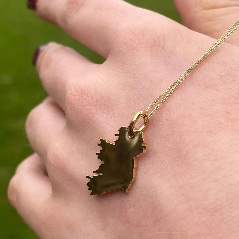 Ireland Map Necklace in Silver and Gold