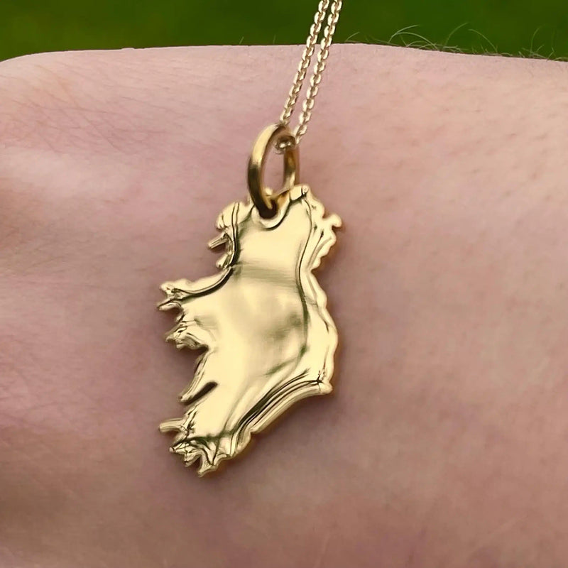 Ireland Map Necklace in Silver and Gold