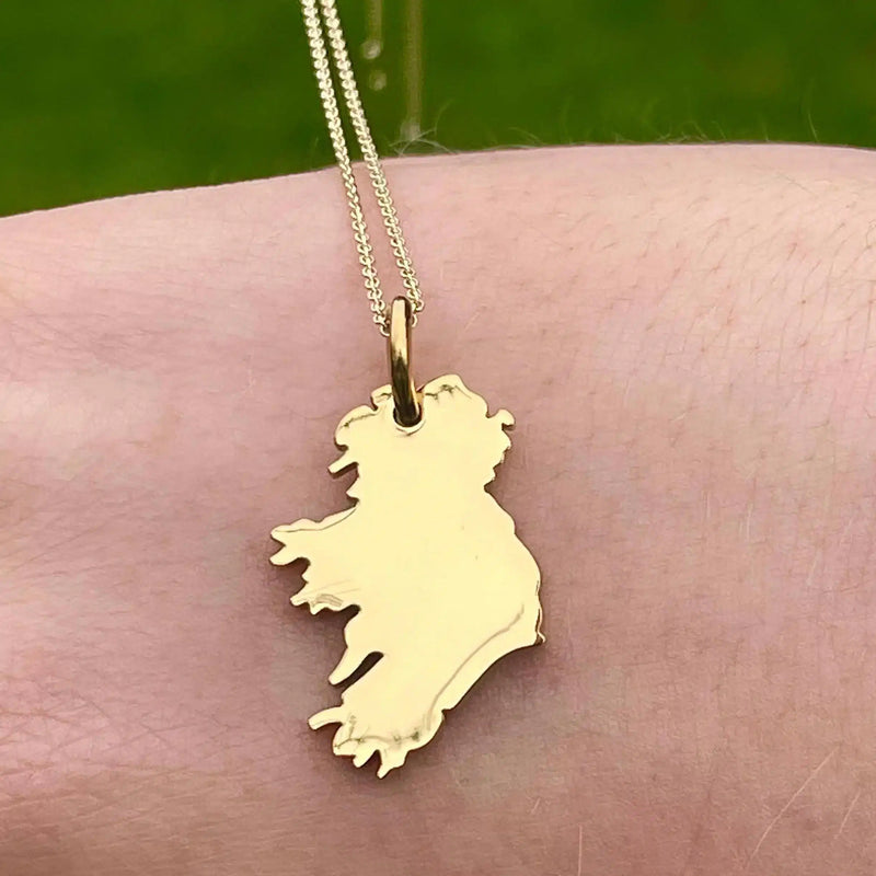 Ireland Map Necklace in Silver and Gold