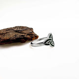 Sterling Silver Connemara Marble Trinity Knot Ring
