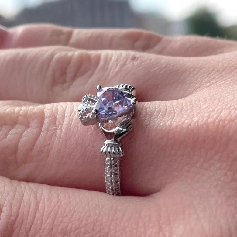 June Claddagh Birthstone Ring