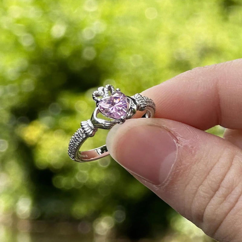 June Claddagh Birthstone Ring