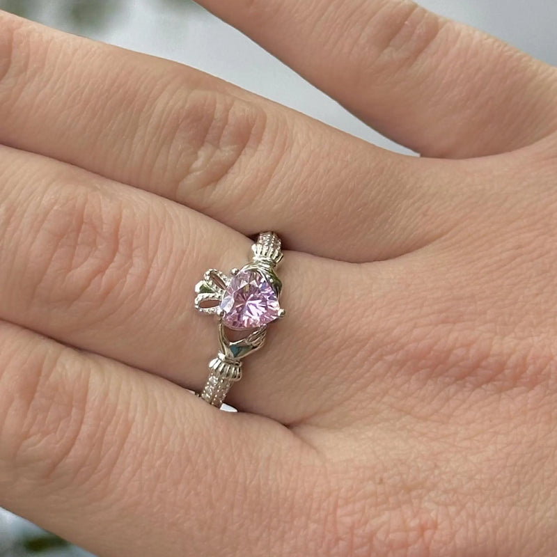 June Claddagh Birthstone Ring