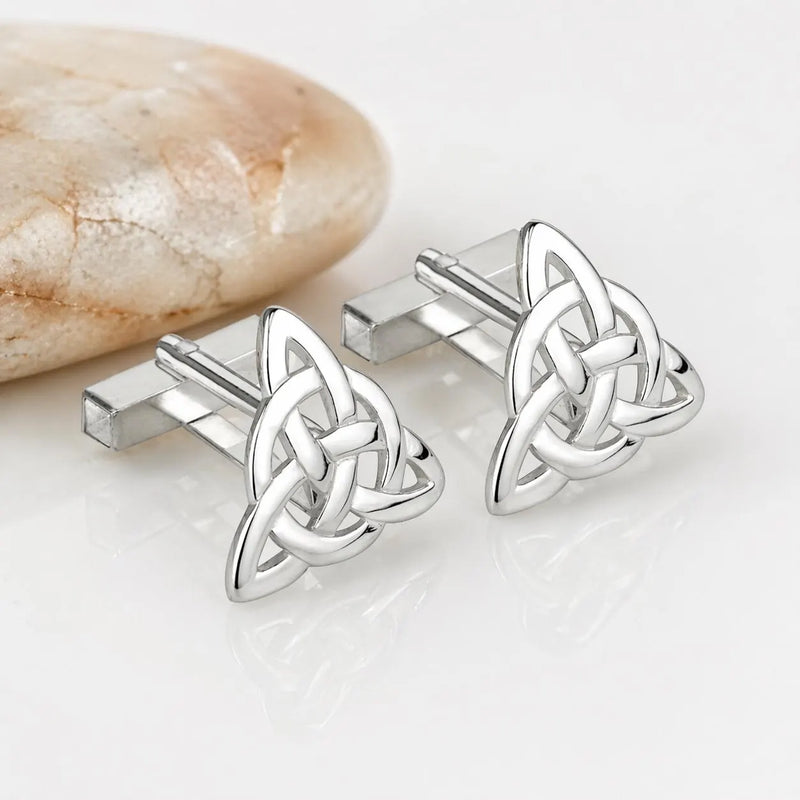 Rhodium Celtic Knotwork Cufflinks